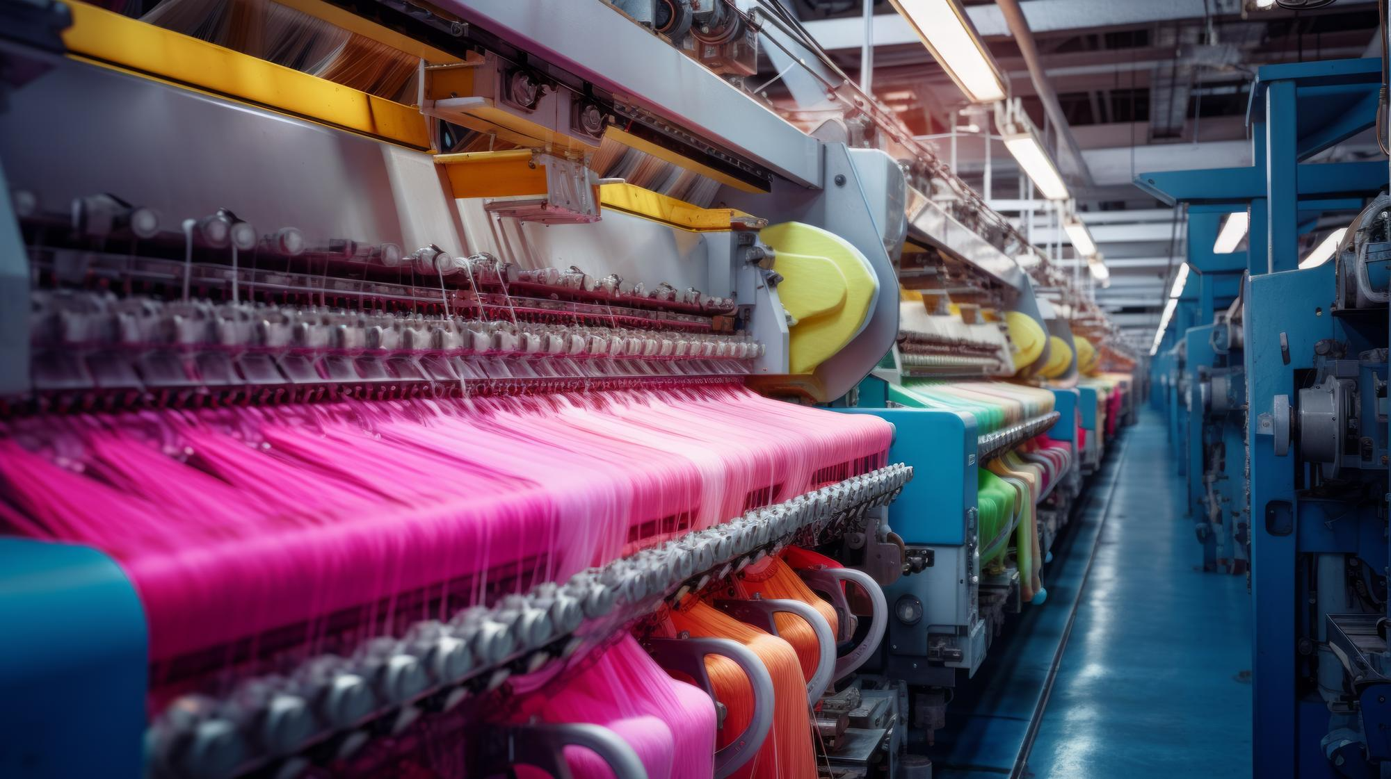 Textile machinery in operation